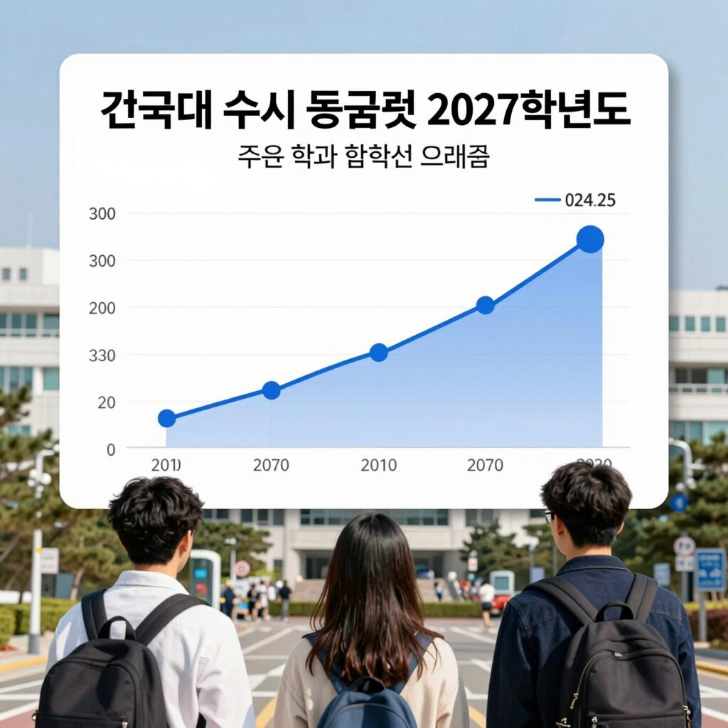 건국대 수시 등급컷 2027학년도 주요 학과 합격선 그래프