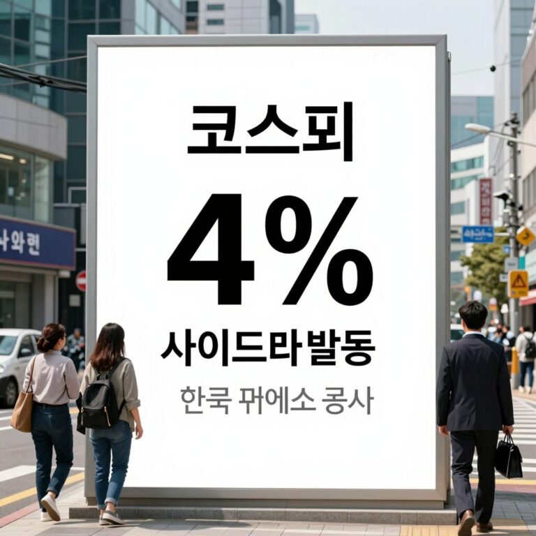 코스피 4% 급락 사이드카 발동 한국거래소 공지