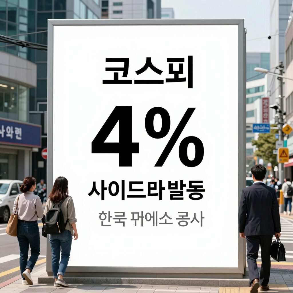 코스피 4% 급락 매도 사이드카 발동 한국거래소 공지