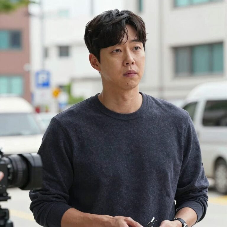 배우 이상윤이 드라마 VIP 촬영장에서 진지한 표정으로 연기하고 있는 모습