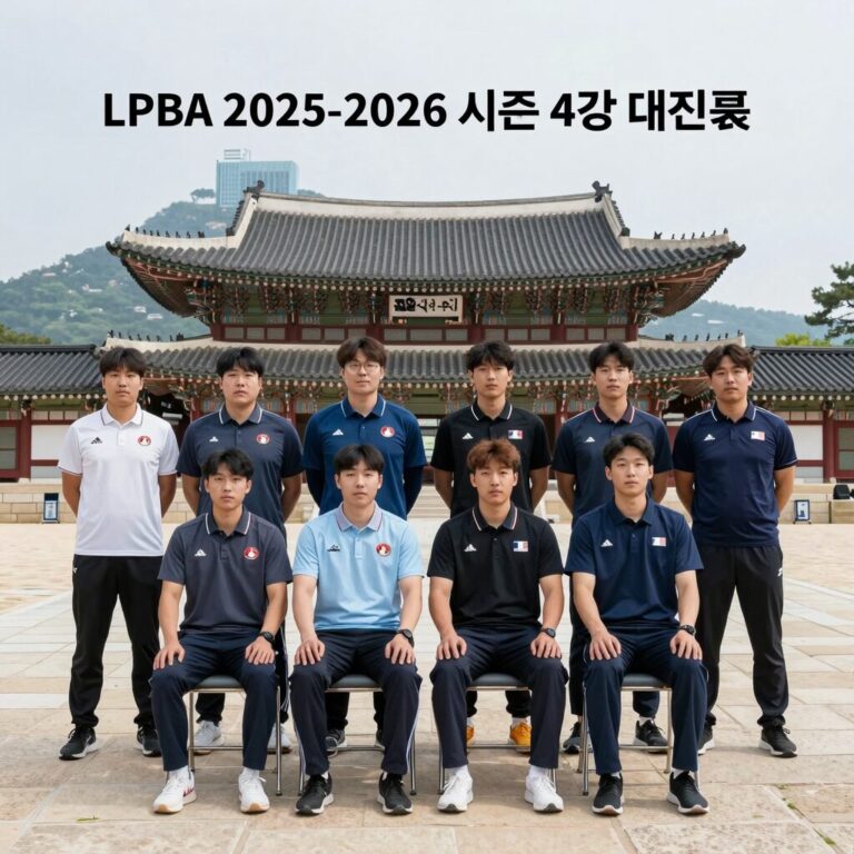 LPBA 2025-2026 시즌 4강 대진표와 선수들 사진