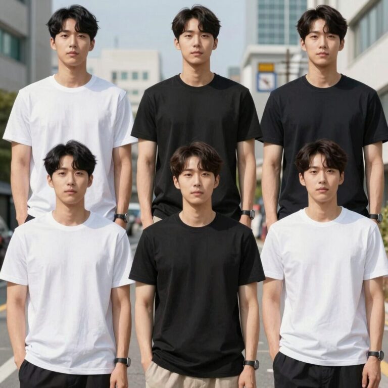 남성 냉감 티셔츠 5종 비교 사진