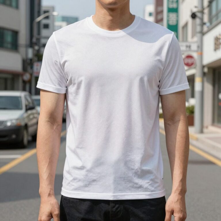남자 민소매 티셔츠 쿨링 메쉬 나시티 착용 모습