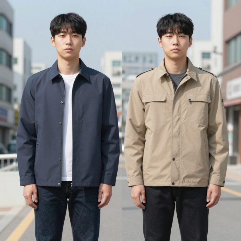 남자집업래쉬가드 안다르 에센셜 레이지비 비교 착용샷