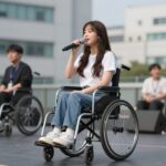 현대화 가수 미스트롯포유 감동 무대 휠체어에 앉아 노래하는 현대화 가수의 미스트롯포유 무대 모습