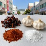 냉면 다대기 재료 준비 사진 고춧가루 마늘 생강 간장 식초 설탕 참기름