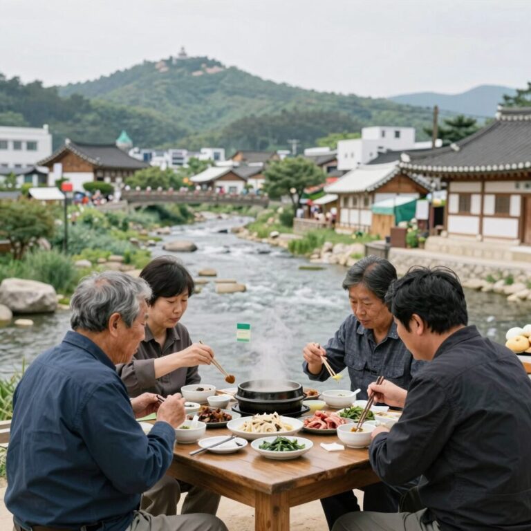 남양주 옛고을 누룽지백숙 계곡뷰 식사 자리