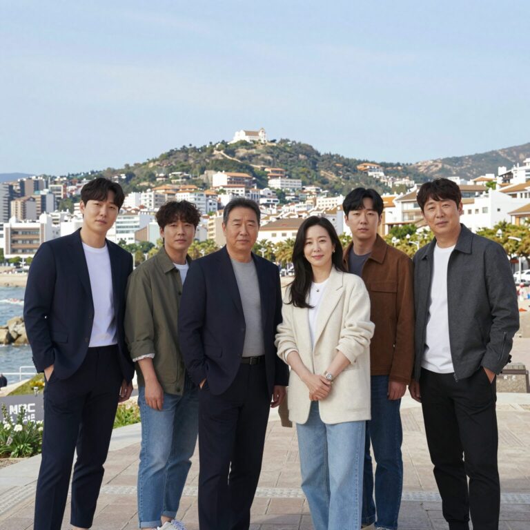 MBC 예능 놀러코스터 출연진이 스페인 포르트아벤투라에서 기념 촬영하는 모습