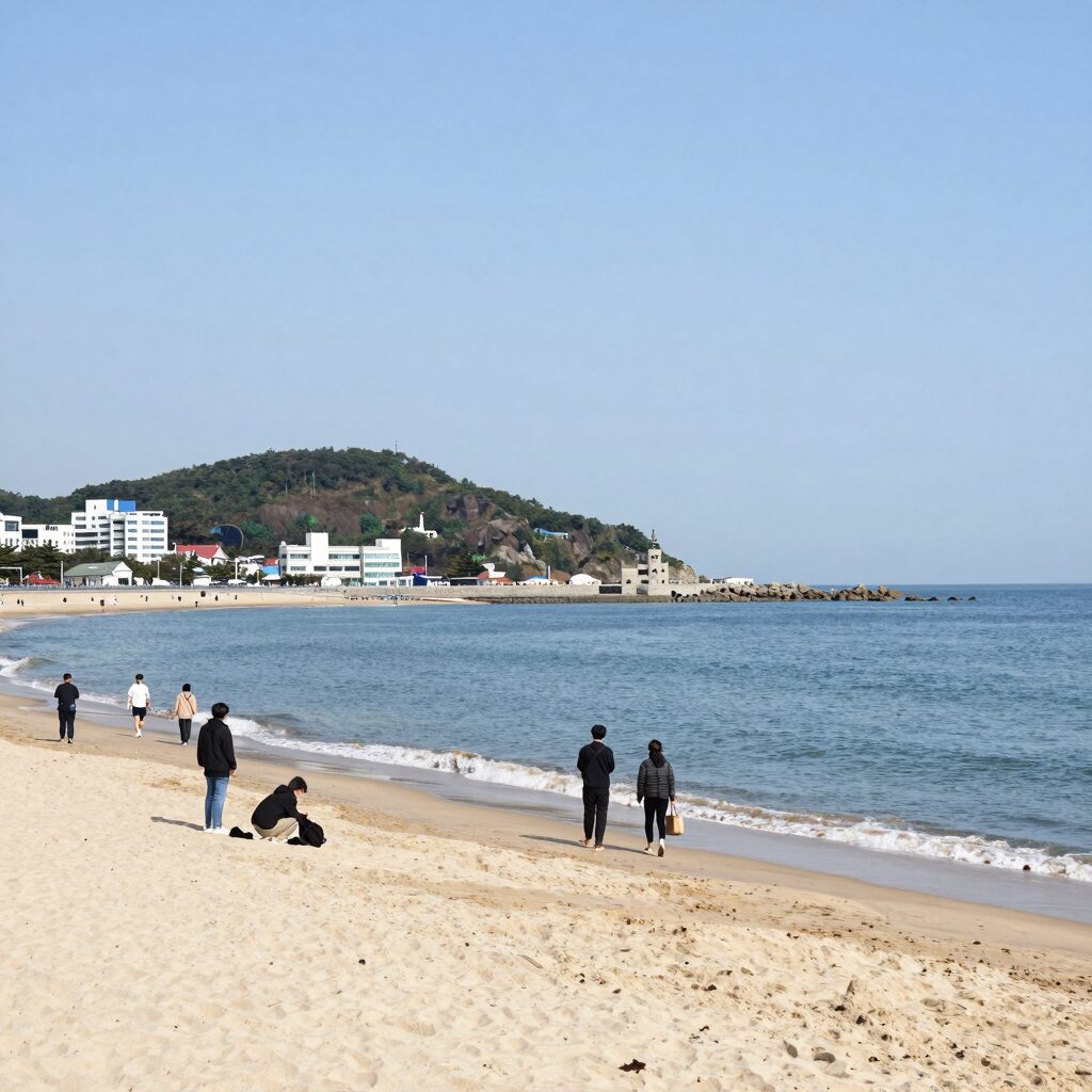 속초 외옹치해수욕장 해변 전경