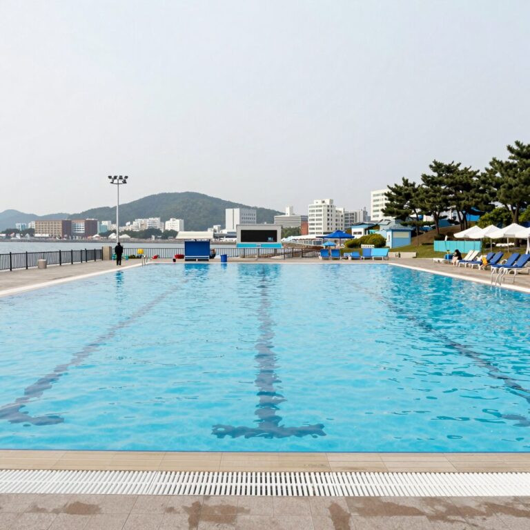태안 펄베이풀빌라 미온수 수영장 전경