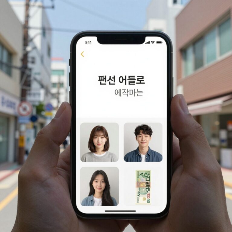 펜션 어플로 예약하는 스마트폰 화면