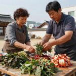 깻잎김치 황금레시피 밥도둑 만들기 깻잎김치 황금레시피 양념장을 깻잎에 바르는 과정