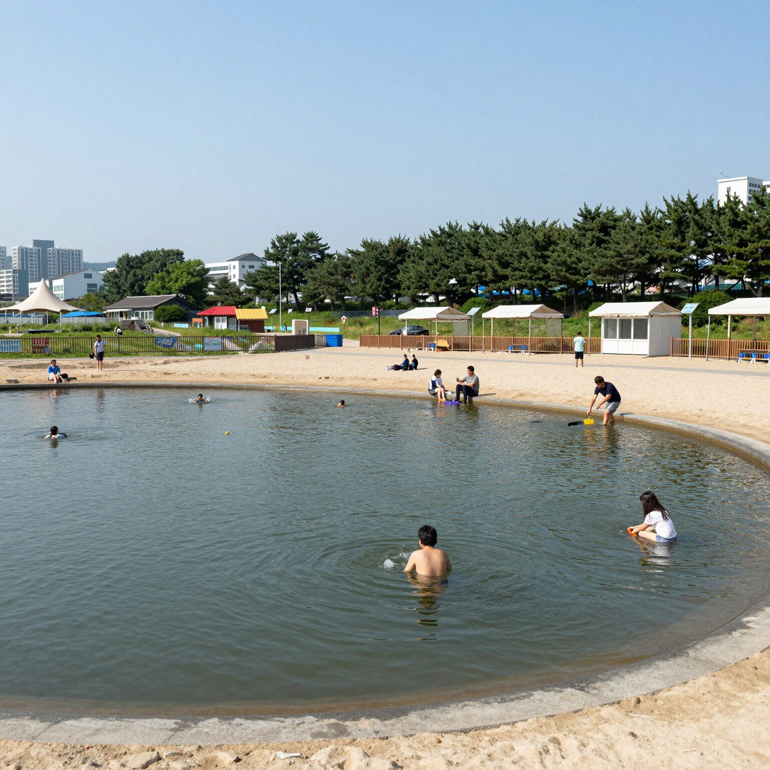 포항 형산강 야외 물놀이장 유수풀 전경