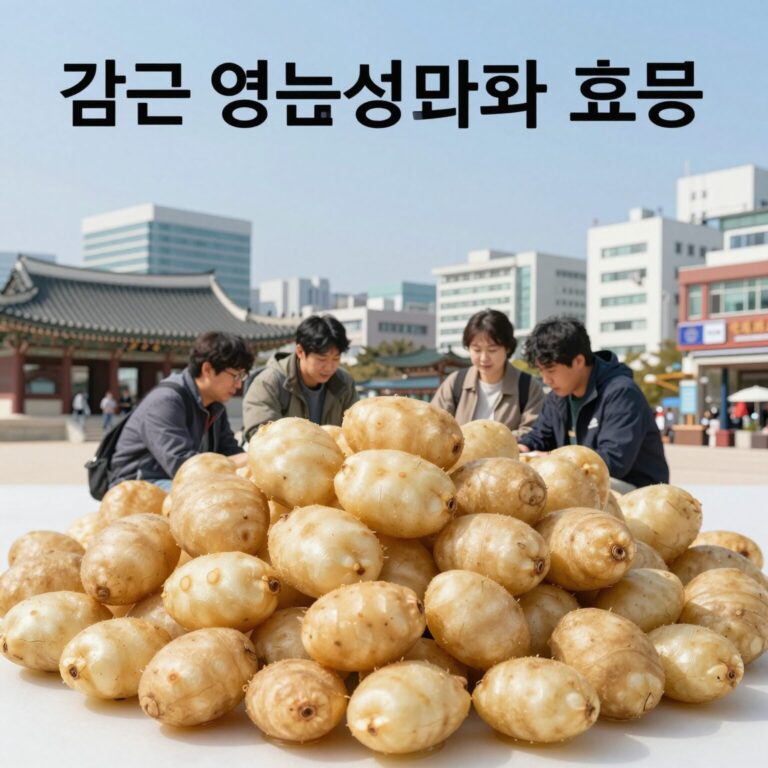 감자 영양성분과 효능을 설명하는 이미지