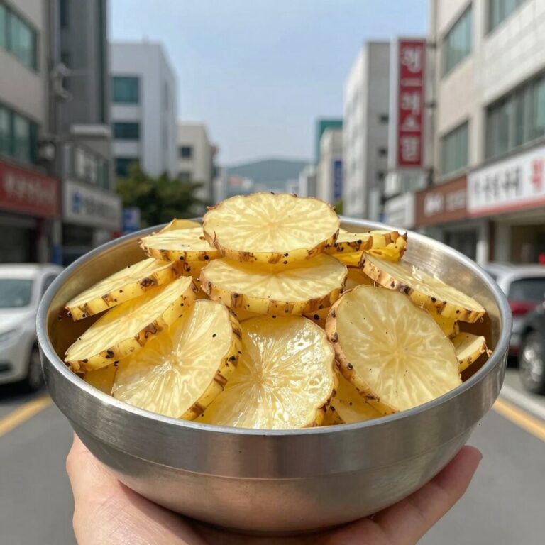 완성된 감자사라다 그릇에 담긴 모습