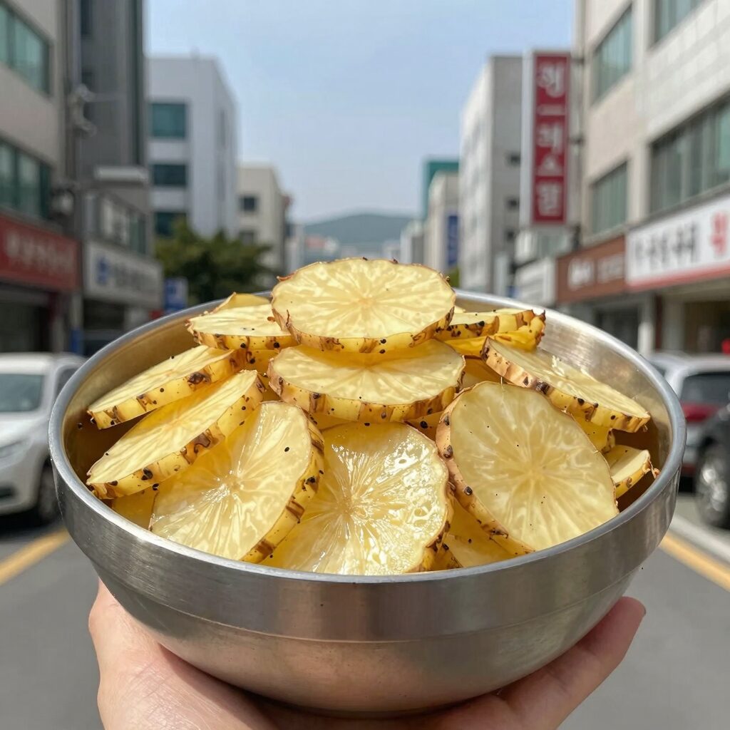 완성된 감자사라다 그릇에 담긴 모습