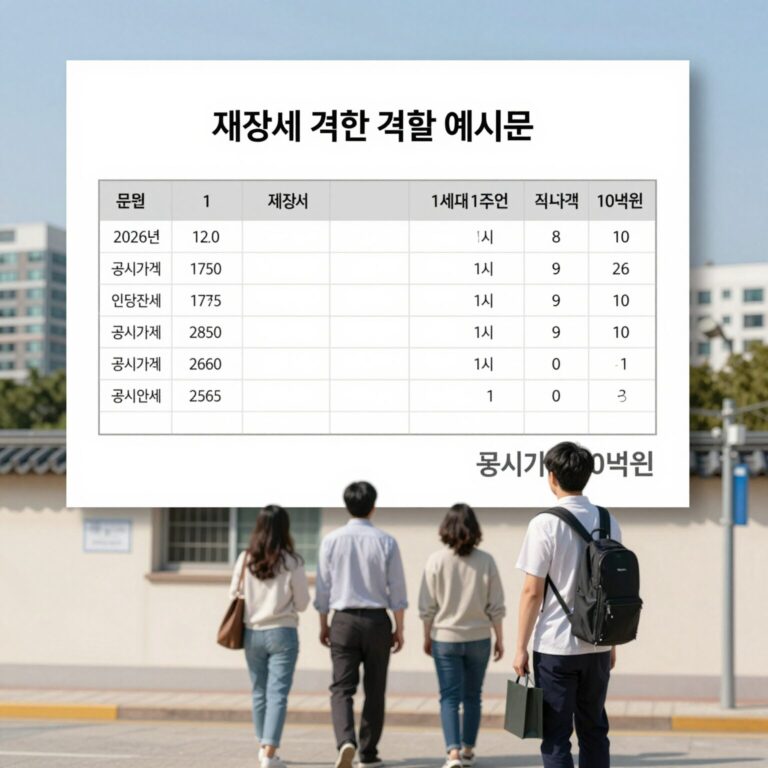 재산세 계산 예시 표 2026년 1세대1주택 공시가격 10억원