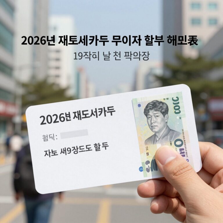 2026년 재산세 카드 무이자 할부 혜택 비교표