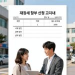 재산세 할부 신청 고지서 예시와 납부 방법 안내 이미지