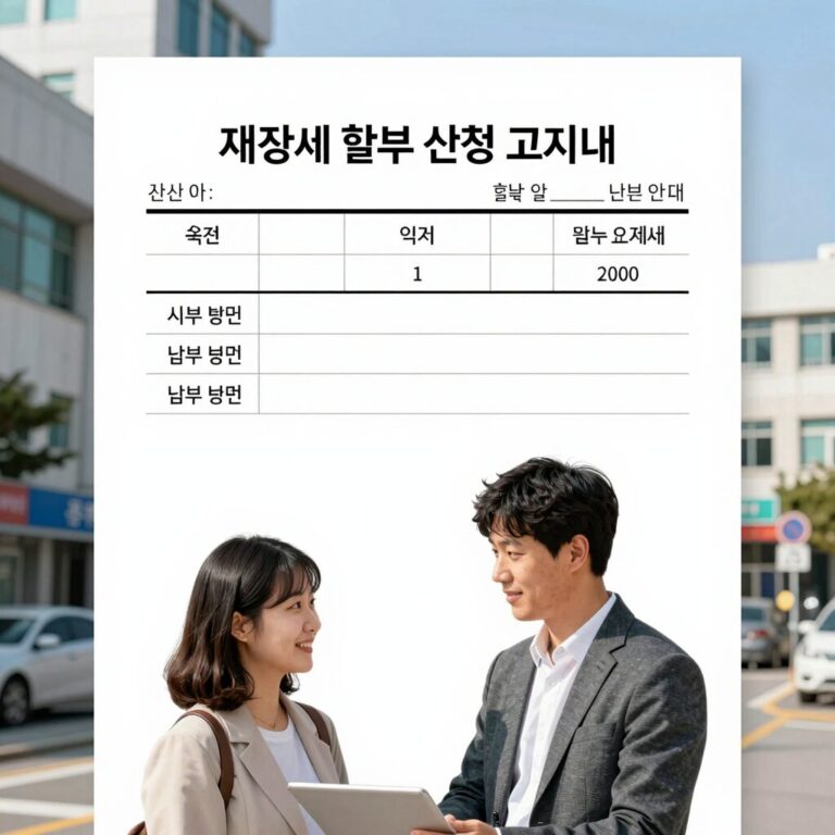재산세 할부 신청 고지서 예시와 납부 방법 안내 이미지
