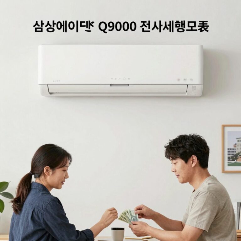 삼성 에어컨 Q9000 전기세 비교표와 실사용 모습