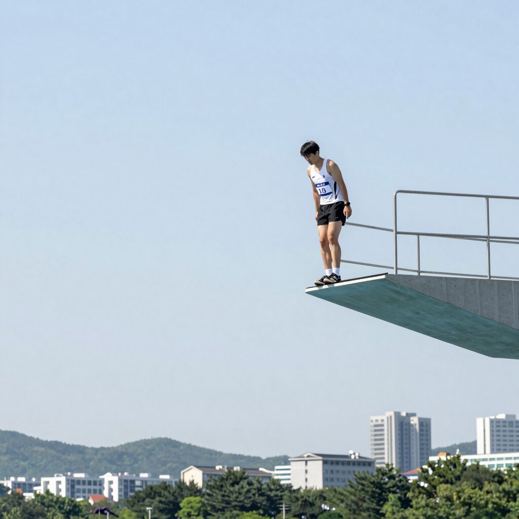 가평 리버랜드 50m 번지점프대에서 뛰어내리는 순간