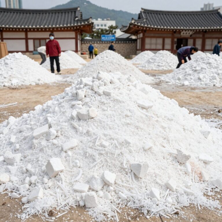 소금에 절여 물기를 제거한 노각의 모습
