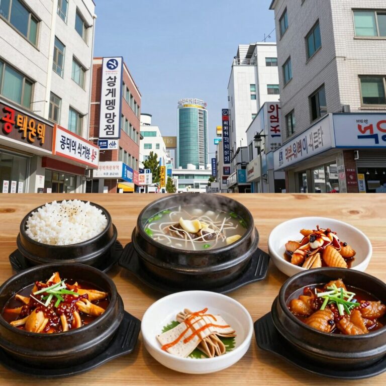 공덕역 삼계탕 맛집 세 곳의 대표 메뉴를 한눈에 비교한 사진