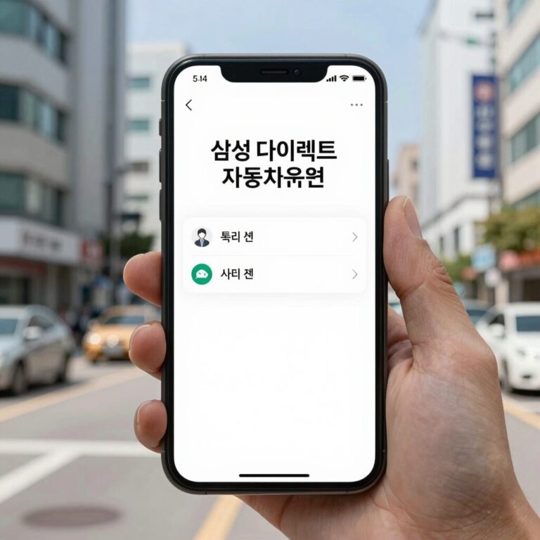 삼성 다이렉트 자동차보험 특약 선택 화면 앱 인터페이스