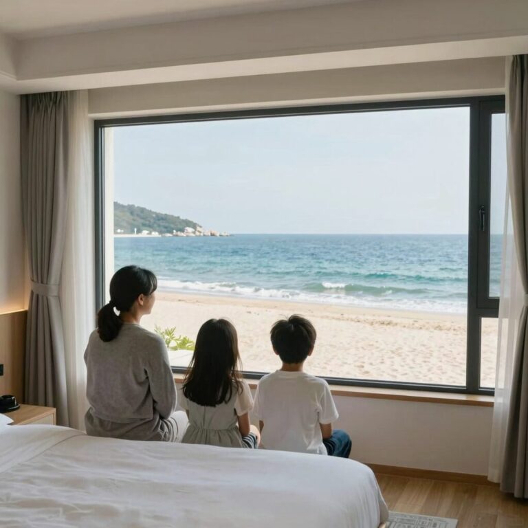 영덕 시포트리조트 패밀리 오션뷰 객실에서 바라본 동해 바다 전경