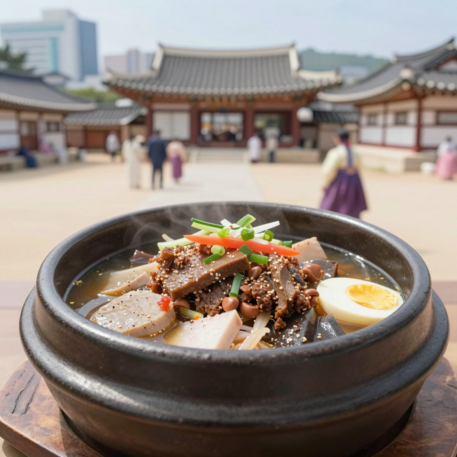 송탄 능이백숙 심가네황제능이백숙 한방오리백숙이 담긴 뚝배기 사진