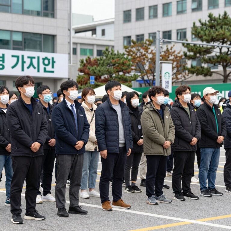 스타벅스 노조 설립 기자회견 현장 모습