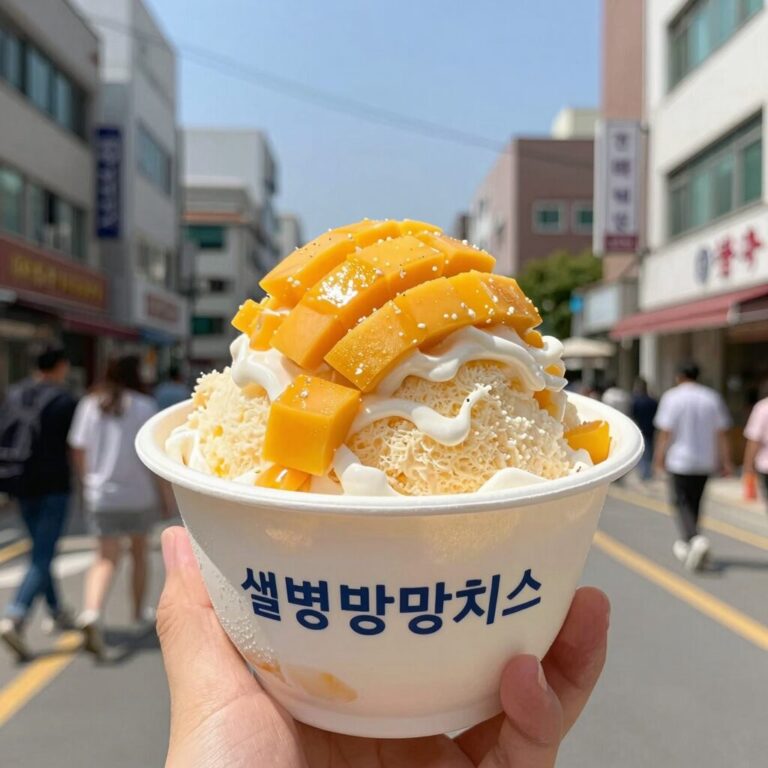 설빙 애플망고치즈 빙수 비주얼