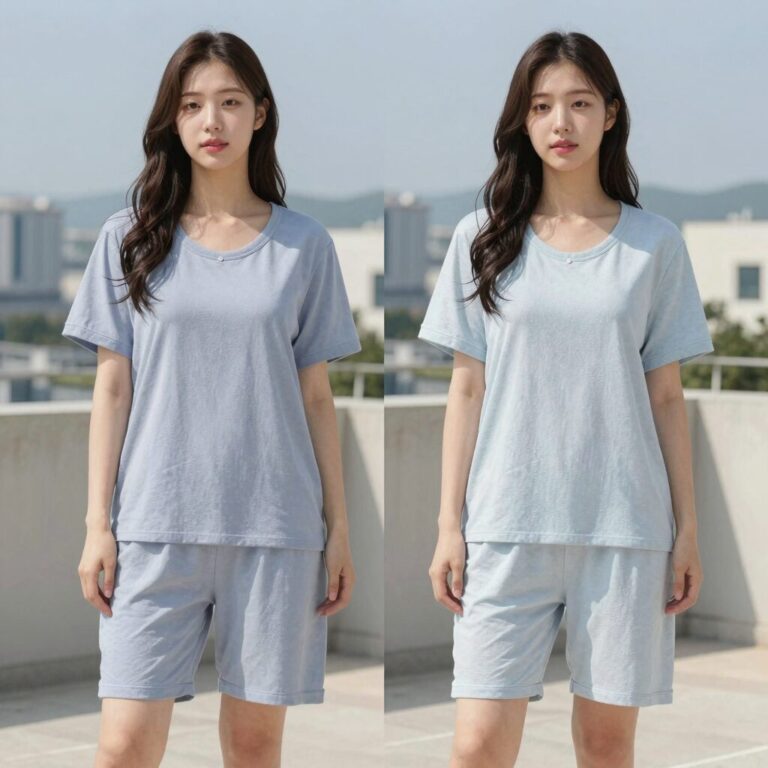 여름 원피스 잠옷 시원한 소재와 편안한 핏을 강조한 이미지
