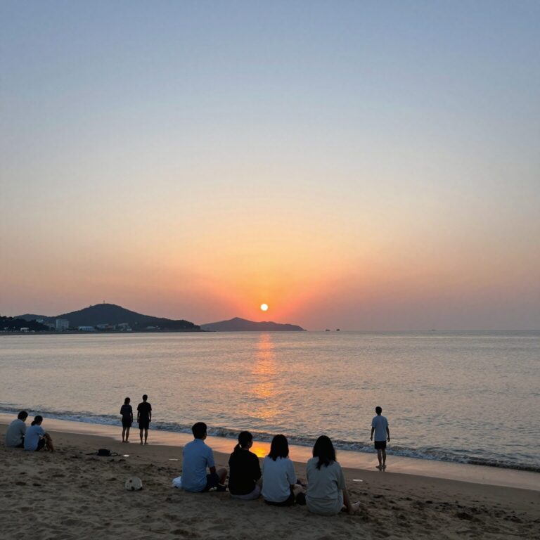 여름 일러스트 바다와 노을이 어우러진 감성적인 작품 모음