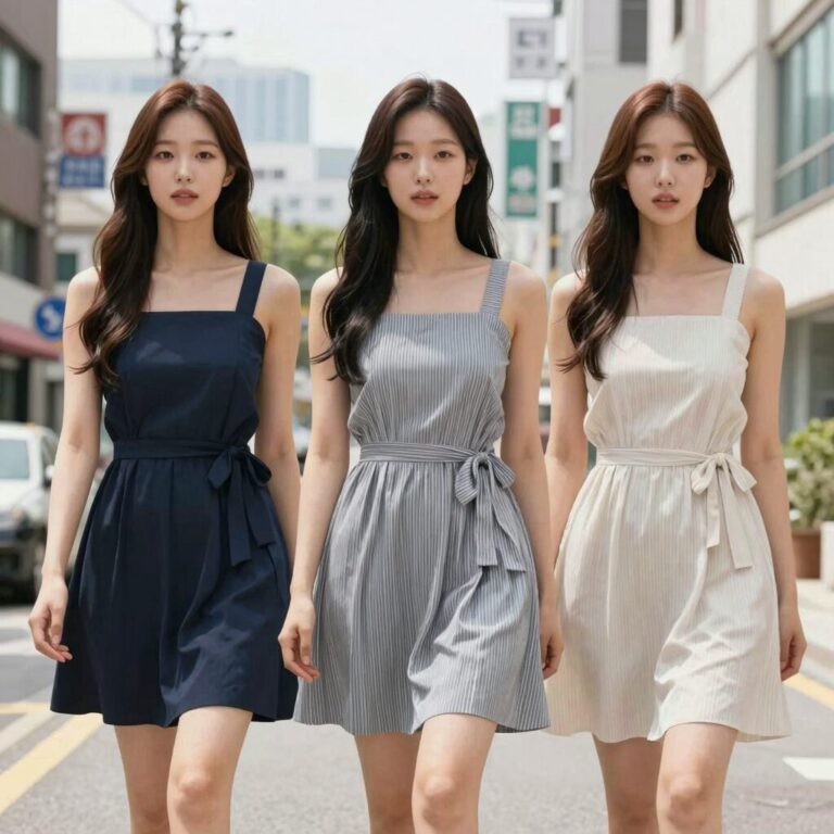 여름 스모크 원피스 스타일링