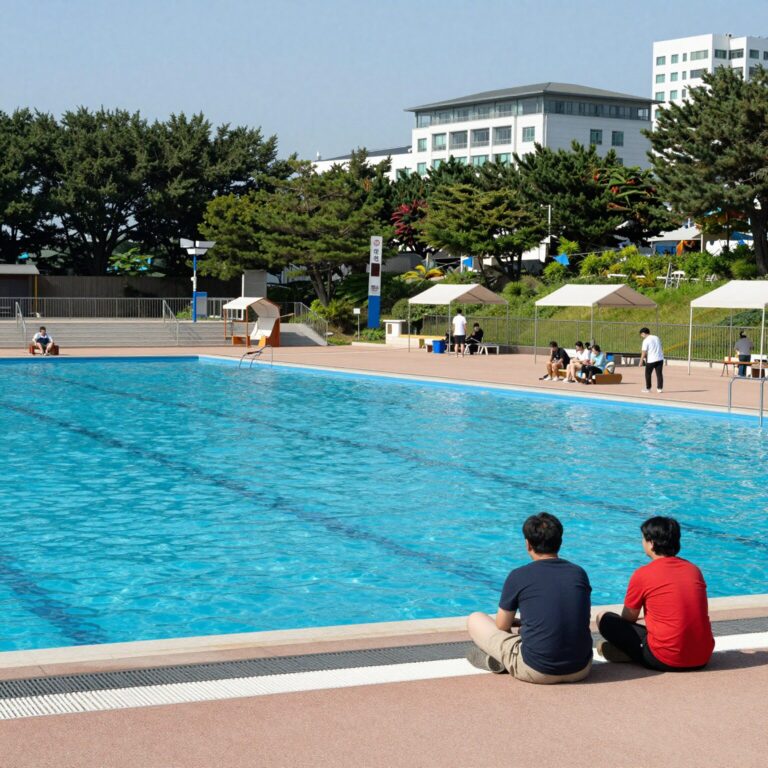 용인 소풍캠핑장 수영장 전경