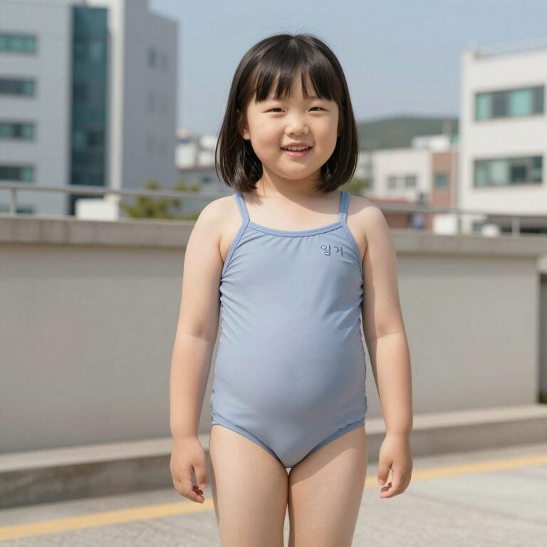 엄마 수영복 뱃살 커버 긴팔 디자인 착용 모습