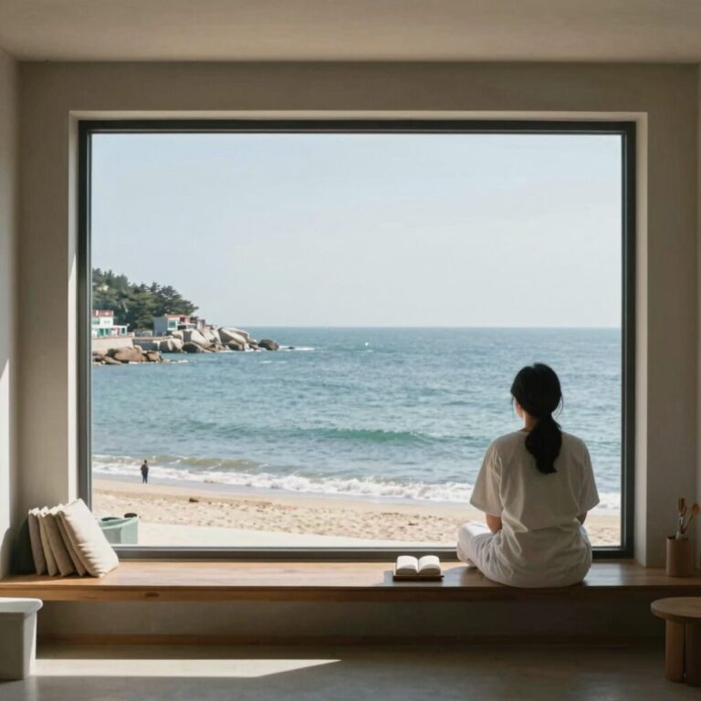 울산 ST210 펜션 2층 스파에서 바라본 바다 전경