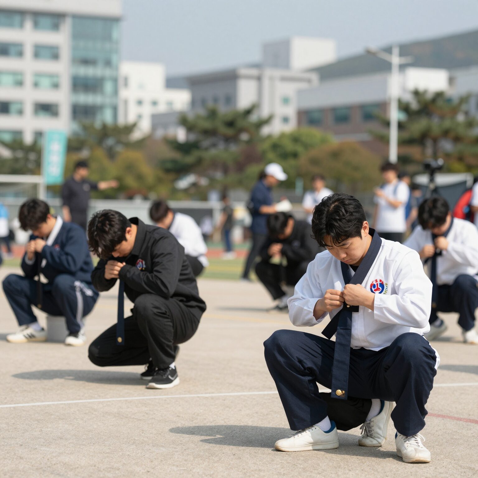 우리말 겨루기 최강자전 결선 현장에서 도전자들이 누름단추를 누르며 경쟁하는 모습