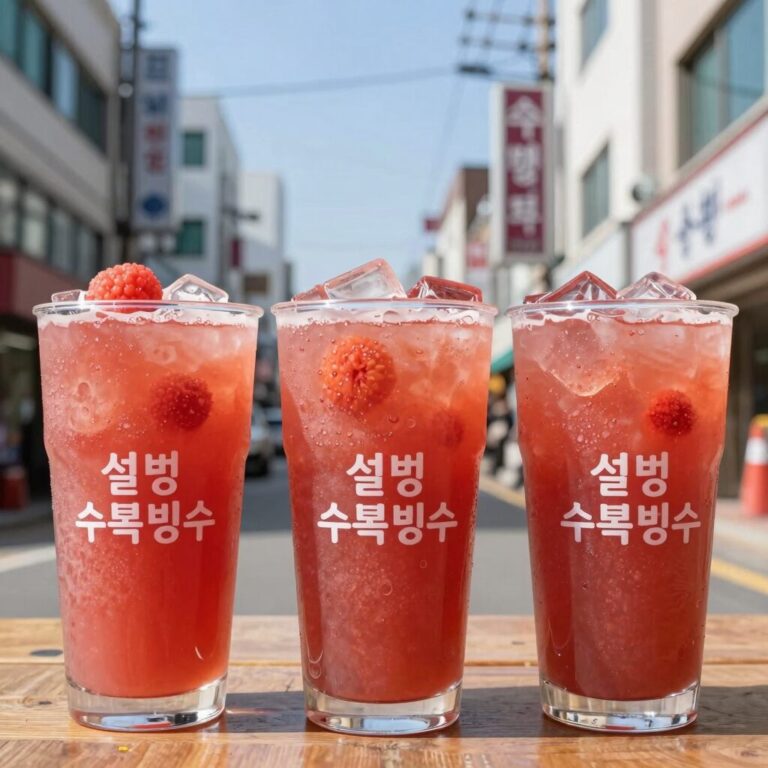 설빙 수박빙수 세 가지 메뉴 나란히 비교한 사진