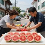 시원한 수박화채 만드는 법 재료와 완성된 모습