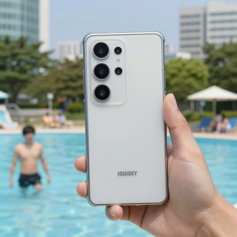 갤럭시 S24에 장착한 하푼케이스로 워터파크에서 선명하게 촬영한 아이 사진