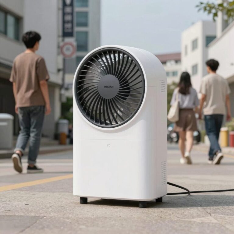 실내외에서 활용 가능한 충전식 무선 선풍기 이미지