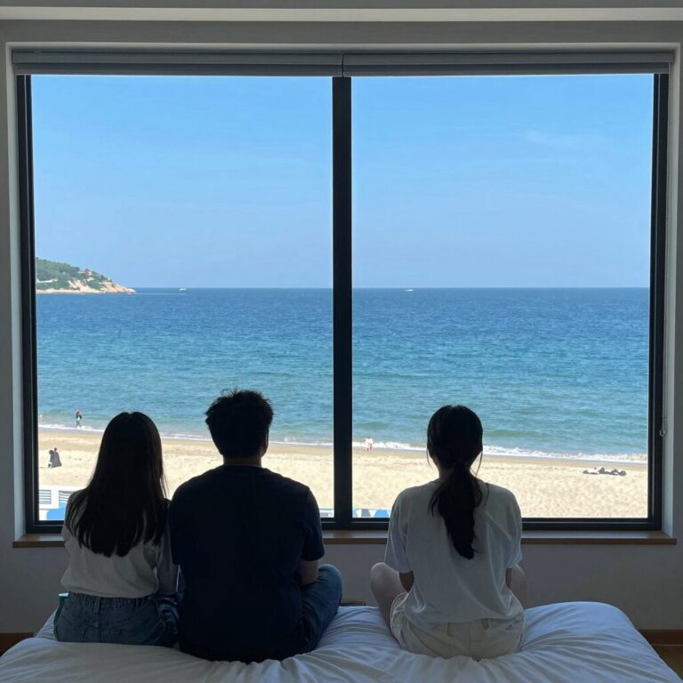 윈덤 강원 고성 객실에서 바라본 푸른 동해바다 오션뷰 모습