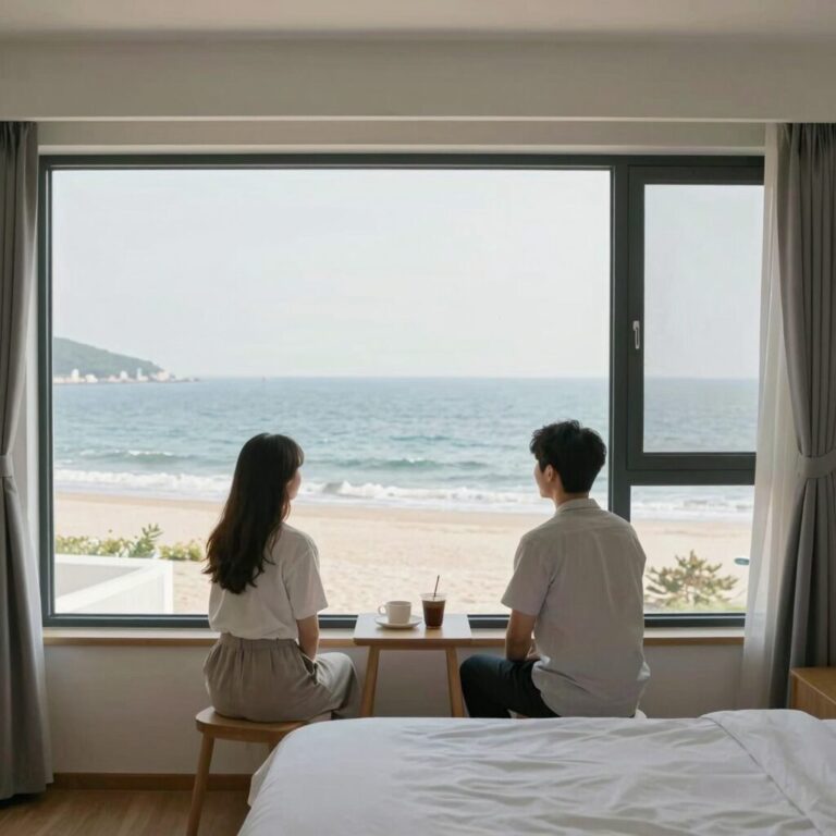 양양 해뜨는창문펜션 오션뷰 객실 창밖 풍경