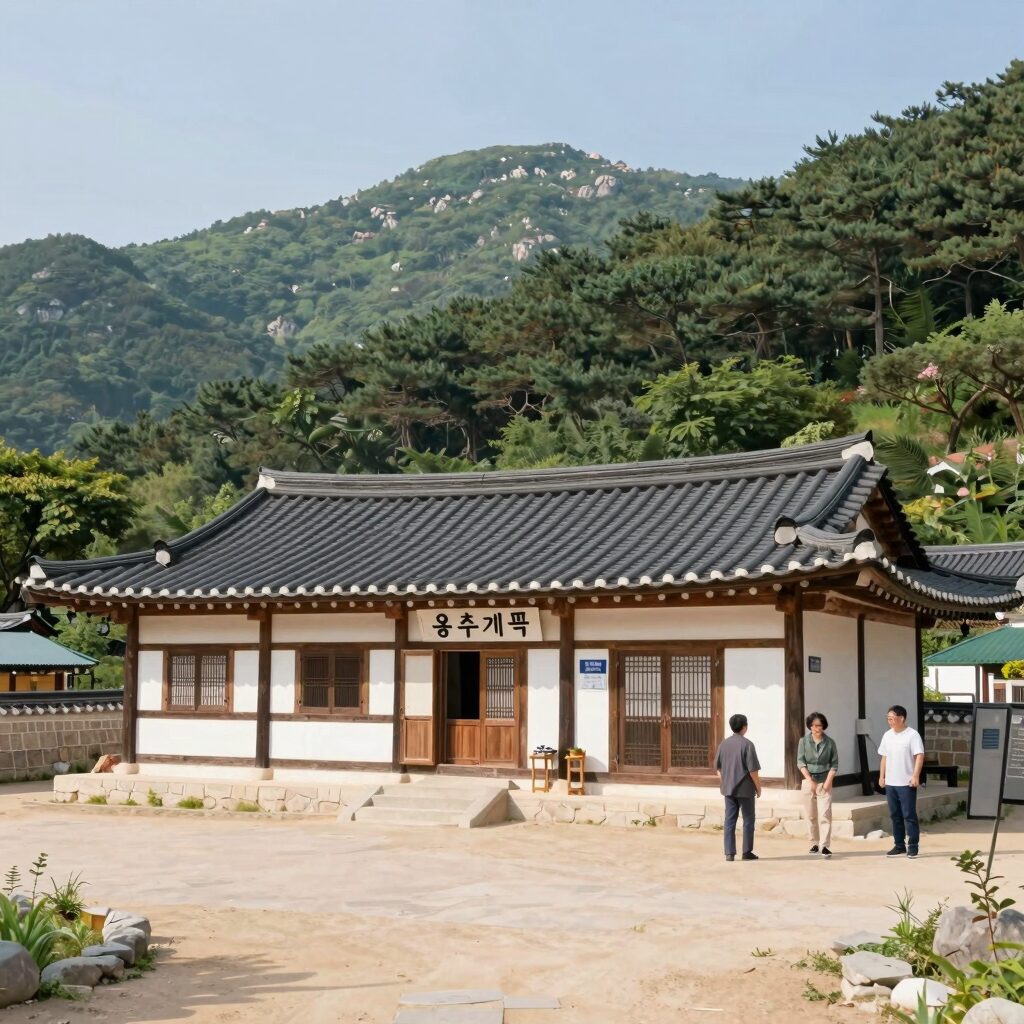 가평 용추계곡 펜션 외관과 계곡 전경