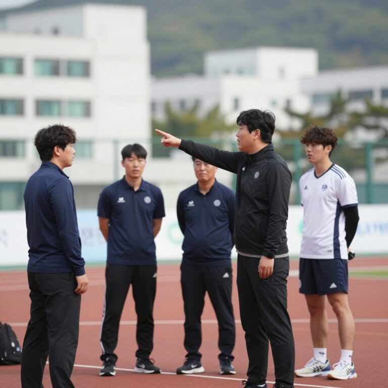 인천 유나이티드 윤정환 감독이 경기 중 선수들에게 지시하는 모습