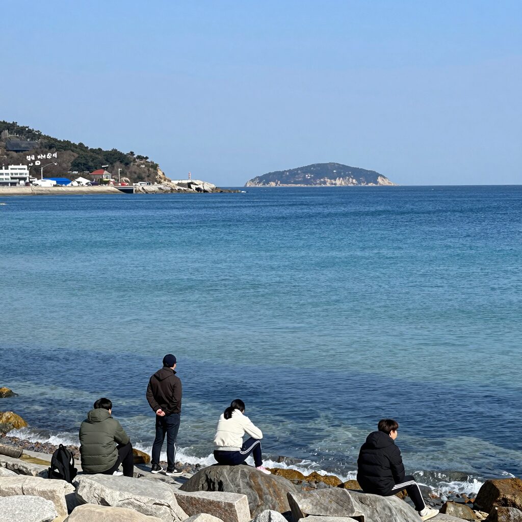 양양 하조대 스노쿨링 포인트 푸른 바다