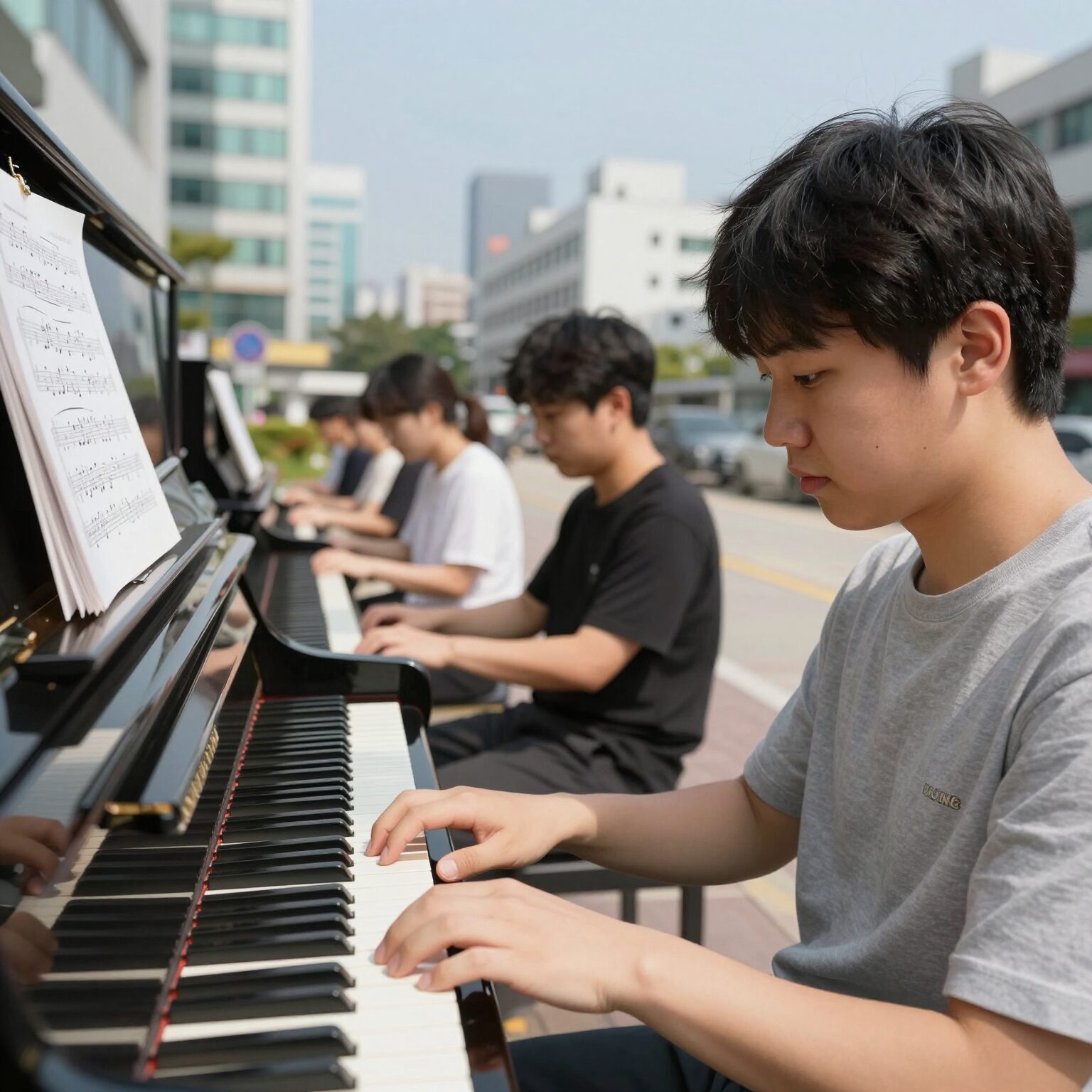 간다 간다 악보와 계이름을 쉽게 배울 수 있는 피아노 연주 이미지